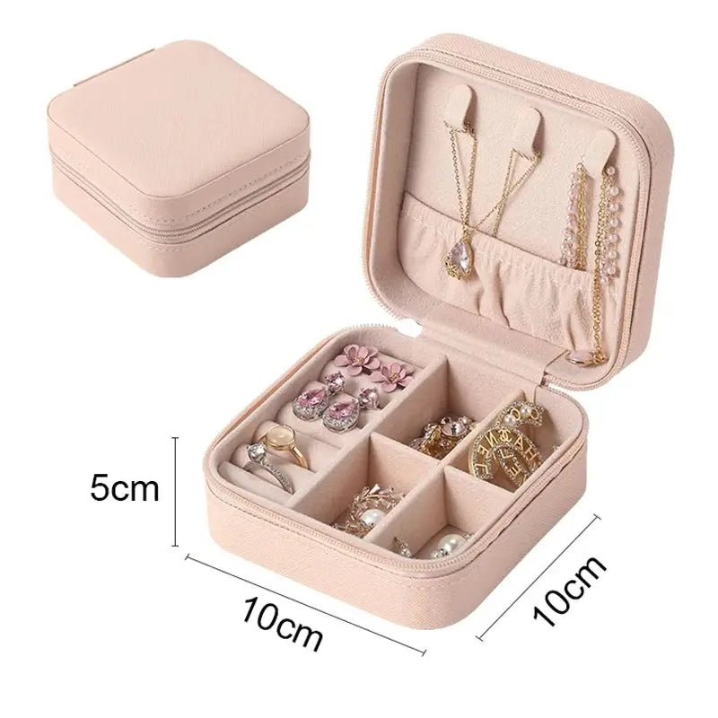 Mini Jewelry Travel Box – Portable Storage for Rings, Earrings & Necklaces elyndar