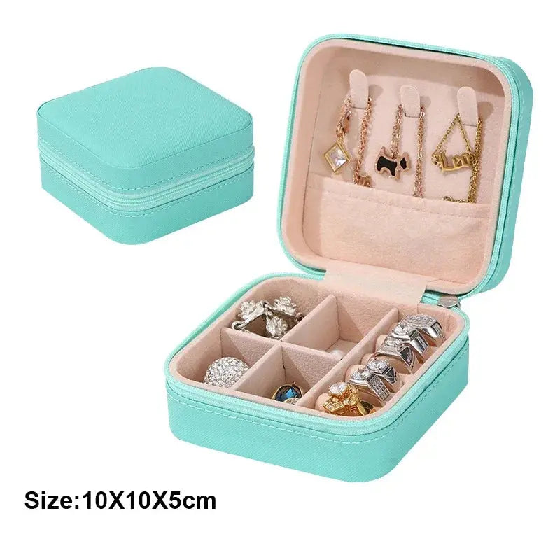 Mini Jewelry Travel Box – Portable Storage for Rings, Earrings & Necklaces elyndar