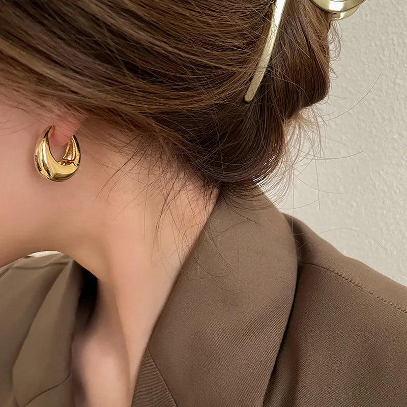 Stylish U-Shaped Hoop Earrings elyndar