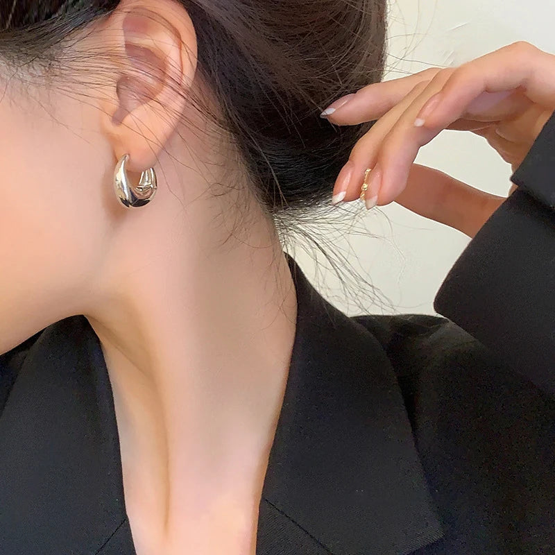 Stylish U-Shaped Hoop Earrings elyndar